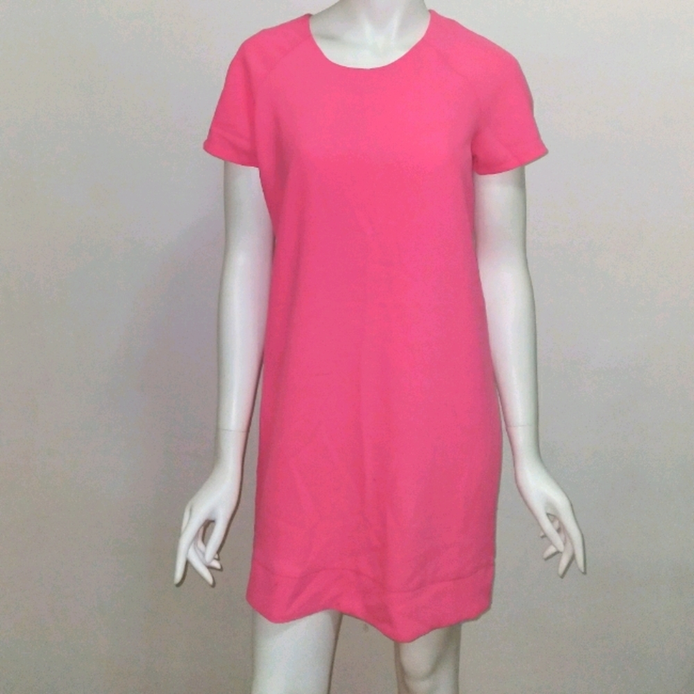 PINK SHEATH SHORT SLEEVE COCKTAIL DRESS